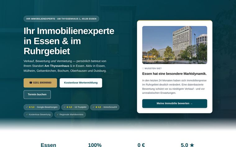 Website VIMMOVI Immobilien